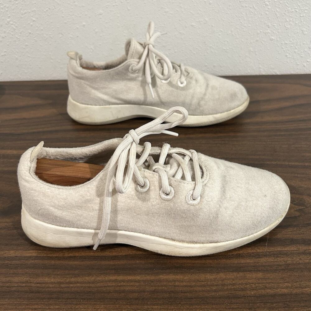 Allbirds Wool Runners Natural White Womens Size 9 Running Walking Shoes Sneakers - Picture 2 of 8
